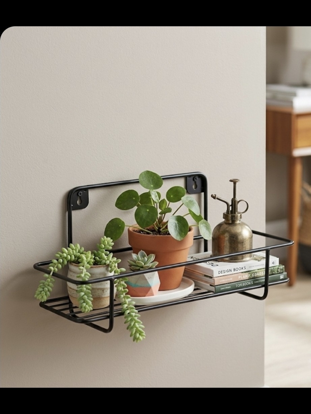 Room Essentials Black Wall-Mounted Wire Display Shelf